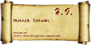 Hutnik István névjegykártya